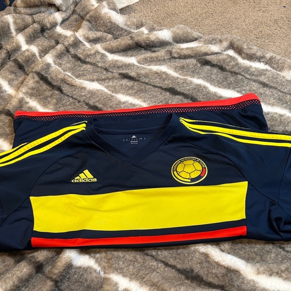Adidas Navy Soccer Jersey with Yellow and Red Stripes - Picture 4 of 6
